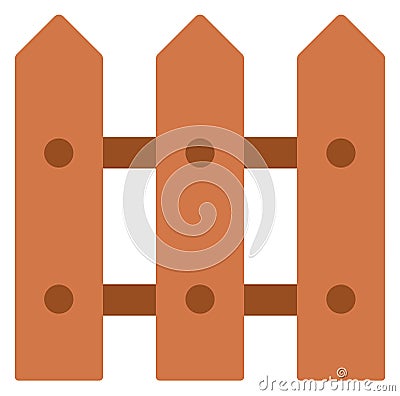 Wooden fence color icon. Yard hedge symbol Stock Photo