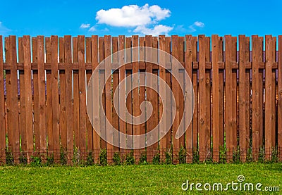 Wooden fence in a country house Stock Photo