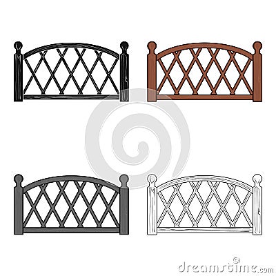 A wooden fence. A different fence single icon in cartoon style vector symbol stock illustration web. Vector Illustration