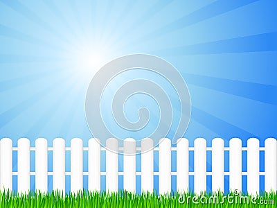 Wooden fence and grass Vector Illustration