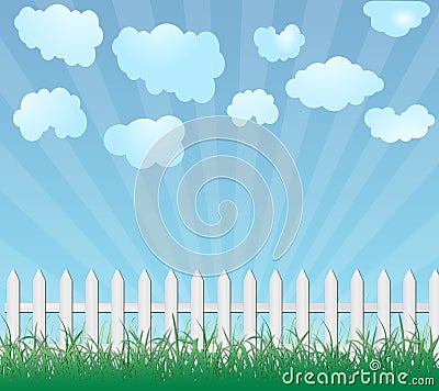 Wooden fence and grass Stock Photo