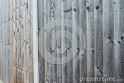 Wooden fence texture, wooden background. Background texture of old white painted wooden lining boards wall Stock Photo