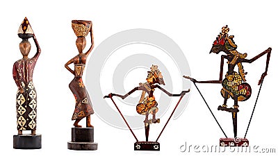 Wooden figurines, decorative figurines, human figurine, Stock Photo