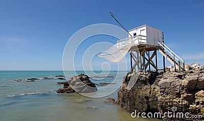 Traditional french fishing cabin. Girond estuary Stock Photo