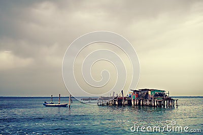 Wooden Fishing House Stock Photo