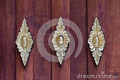 Wooden floor background in Wat Ram Poeng Tapotaram ,Chiang Mai Stock Photo