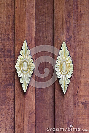 Wooden floor background in Wat Ram Poeng Tapotaram ,Chiang Mai Stock Photo