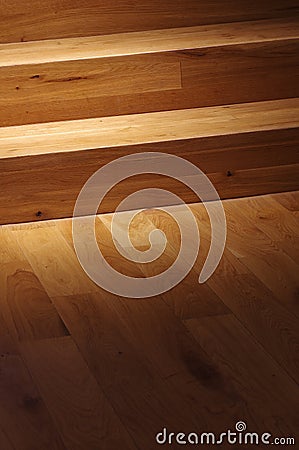 Wooden floors and stairs Stock Photo