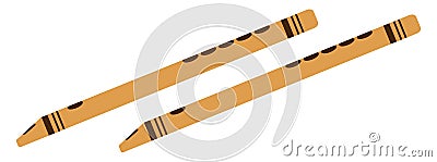 Wooden flute, icon Vector Illustration