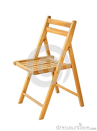 Wooden folding chair Stock Photo