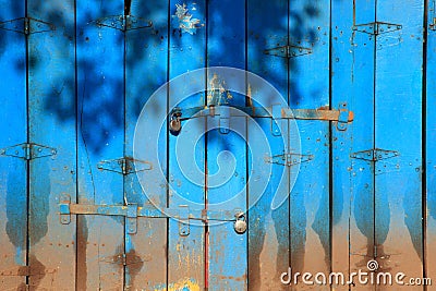 Wooden folding doors Stock Photo