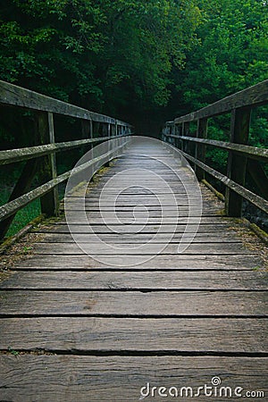 Wooden footbridge Stock Photo