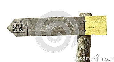 Wooden footpath sign Stock Photo