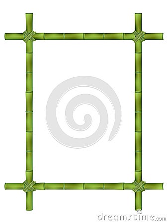 Wooden frame of old bamboo sticks. Vector Illustration