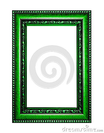 Wooden frame for painting or picture on white background Stock Photo