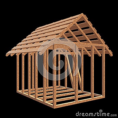 Wooden framing house Stock Photo