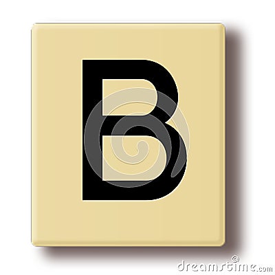 Wooden game tile with the letter B Stock Photo