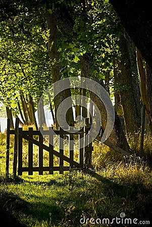 Wooden gate Stock Photo