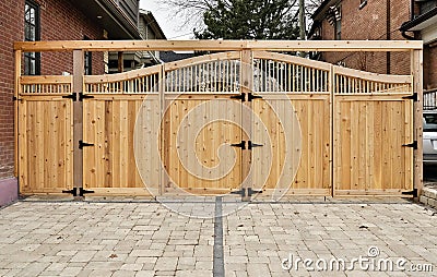 Wooden gate Stock Photo