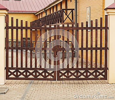 Wooden gates Stock Photo