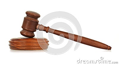 Wooden gavel with reflection Stock Photo