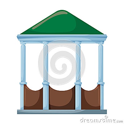Wooden gazebo of pergola vector icon.Cartoon vector icon isolated on white background wooden gazebo of pergola . Vector Illustration