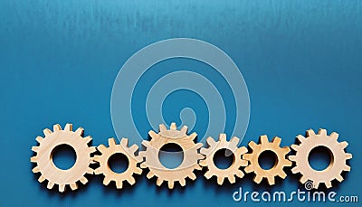 wooden gears suitable as cover Stock Photo