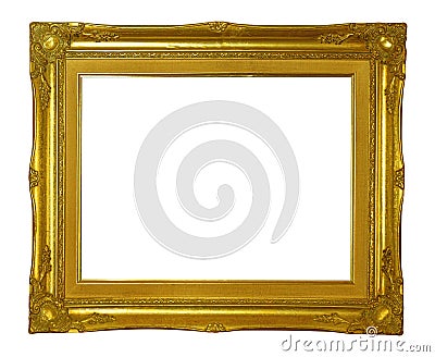 Wooden gilded vintage picture frame o Stock Photo