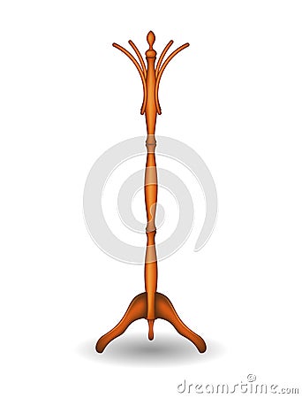 Wooden hanger Vector Illustration