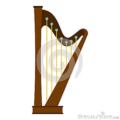 Wooden harp icon isolated Vector Illustration