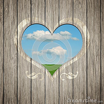 Wooden heart nature Stock Photo