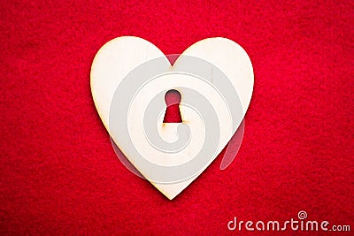 Plate with love on a red background Stock Photo