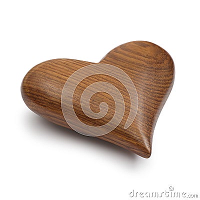 Wooden Heart on white Stock Photo