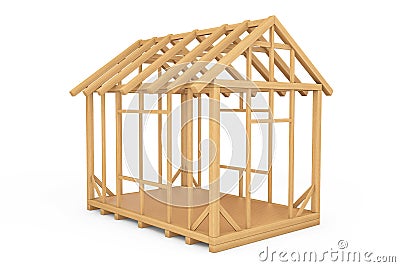 Wooden Home Construction Stock Photo