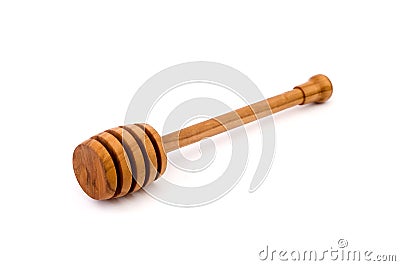 Wooden honey dipper Stock Photo