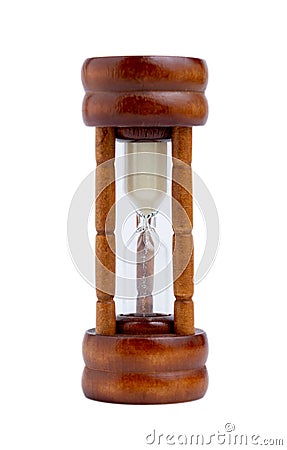 Wooden Hourglass isolated on white background Stock Photo