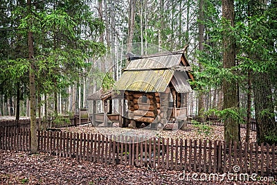 Wooden House on Chicken Legs in Abramtsevo Stock Photo