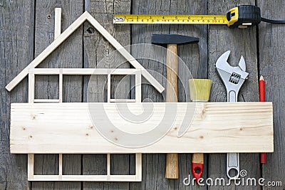 Wooden house construction renovation Stock Photo