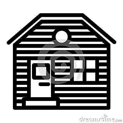 Wooden house line icon. Lodge vector illustration isolated on white. Hut outline style design, designed for web and app Vector Illustration