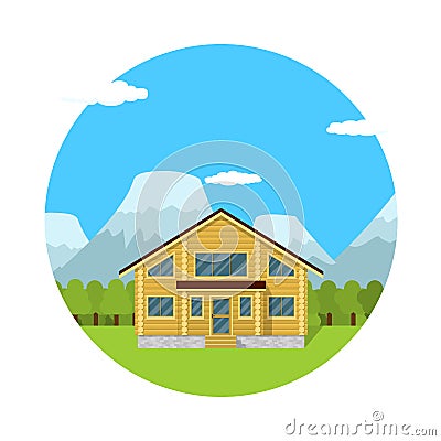 Wooden house Vector Illustration