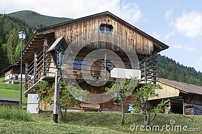 Wooden house in Sauris di Sopra, Italy Stock Photo