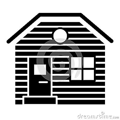 Wooden house solid icon. Lodge vector illustration isolated on white. Hut glyph style design, designed for web and app Vector Illustration