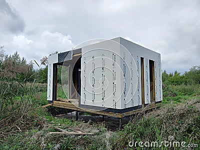 Wooden house system . Stock Photo