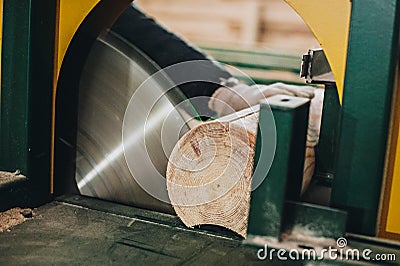 Wooden house wall. Wall made of logs. Wooden wall from logs. Stock Photo