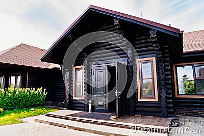 Wooden housebuilding is durable and affordable to handle and environmentally. Stock Photo