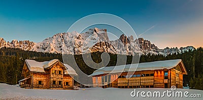 Wooden houses of mountain resort Stock Photo