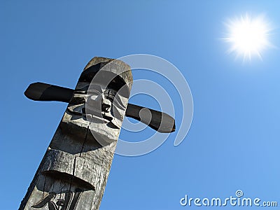 Wooden idol Stock Photo