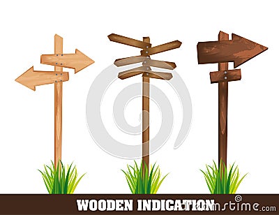 Wooden indication Vector Illustration