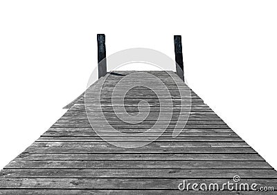 Wooden jetty isolated Stock Photo