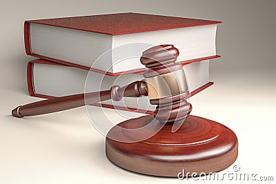 Law judge gavel and soundboard Stock Photo